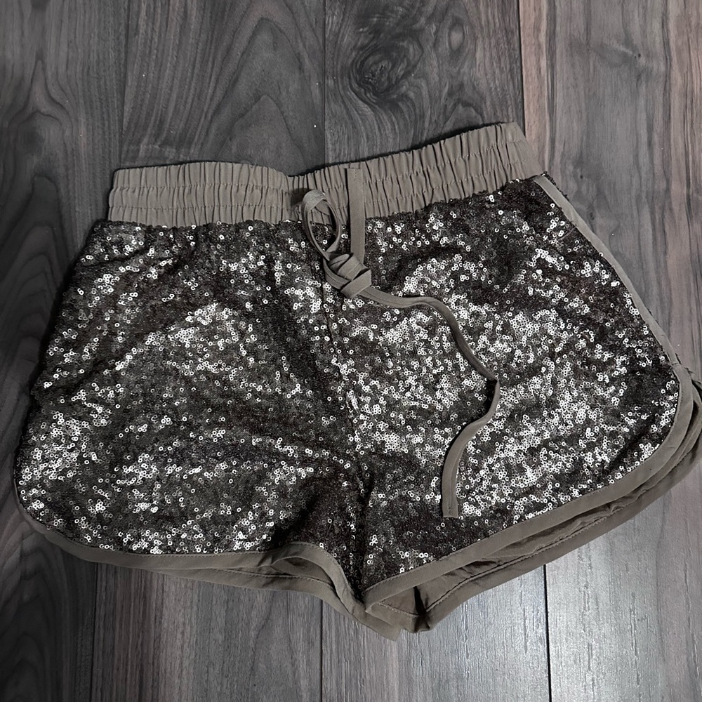 Gold sequin short shorts